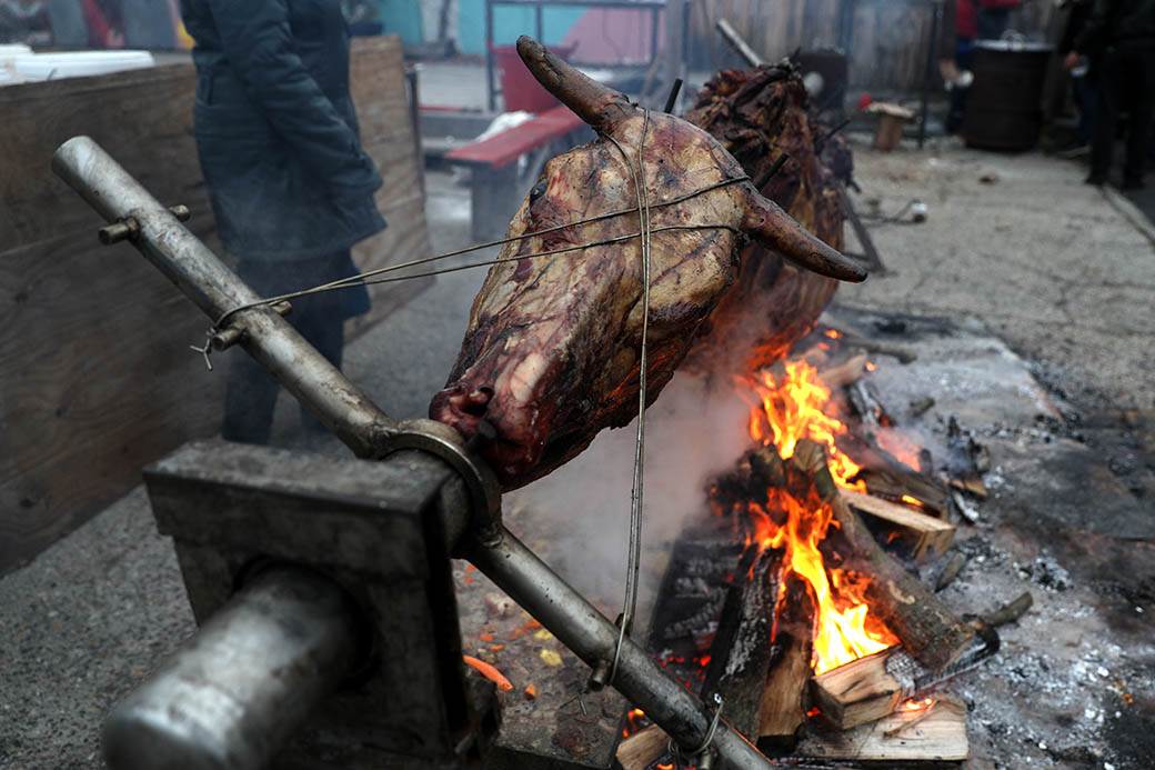 Vo na ražnju za Srpsku novu godinu 2020 FOTOGRAFIJE
