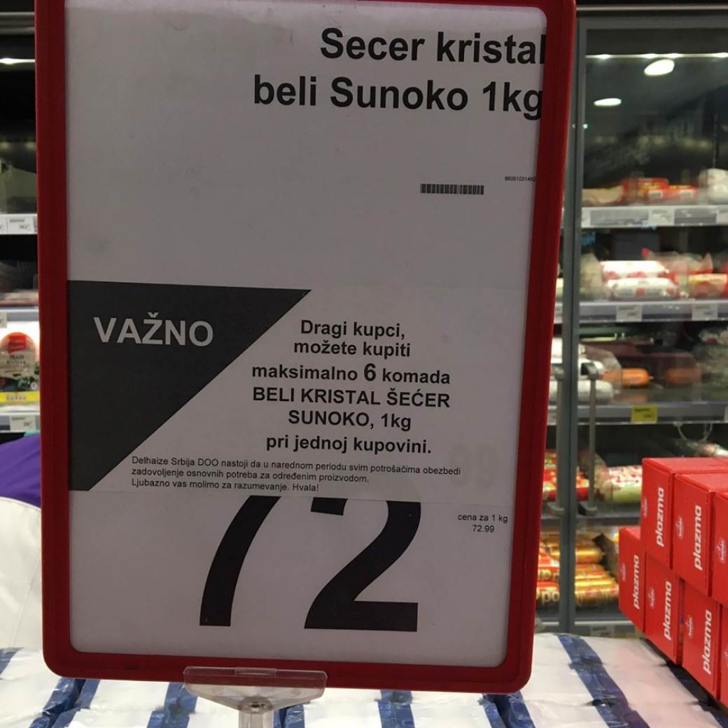 Korona virus ograničenje kupovine mleka, vode i brašna