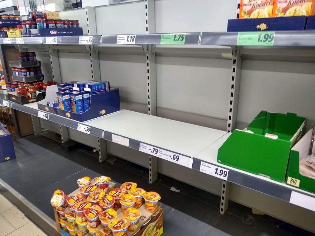 Korona virus - prodavnice u Nemačkoj poluprazne