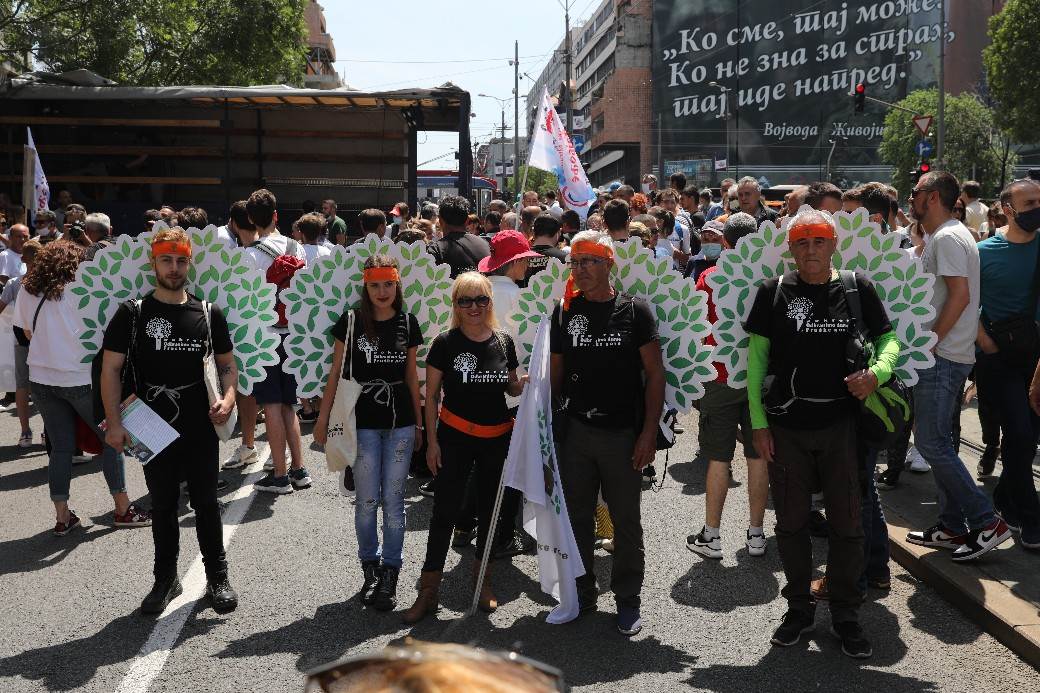 Protest MHE ispred Vlade Srbije ekologija odbranimo reke