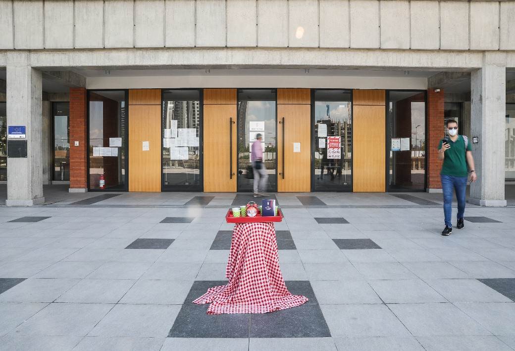 Neregularni izbori, povređen ustav, performans ispred Palate pravde, fotografije