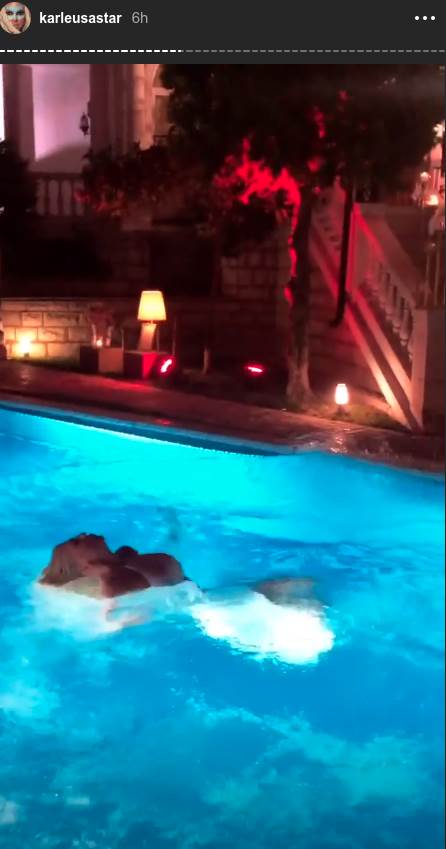 LUDILO NA ROĐENDANU JK: Karleuša se u beloj haljini i sa čašom u ruci BACILA u bazen! (FOTO)