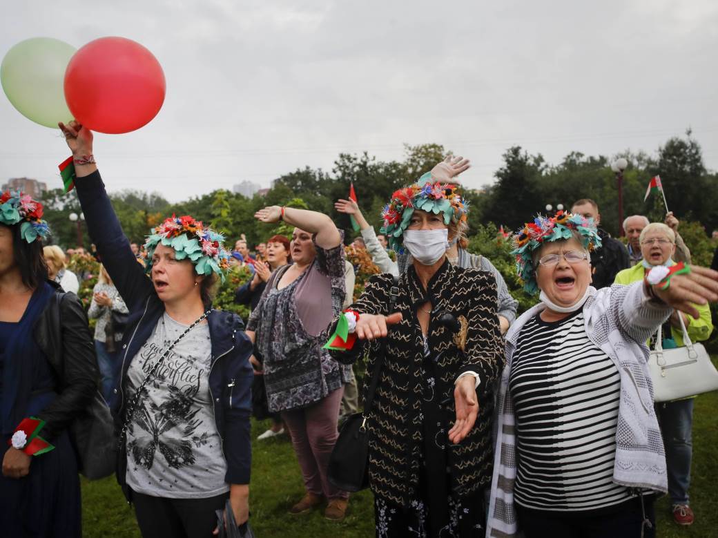 belorusija protesti kontramiting lukašenko foto video