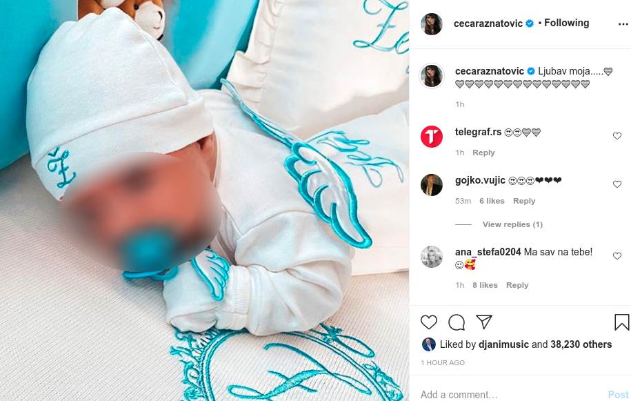 veljko u arkanovom narucju instagram foto