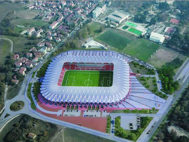 Izgradnja stadiona Kragujevac Čika Dača kapacitet 20 hiljada krov 