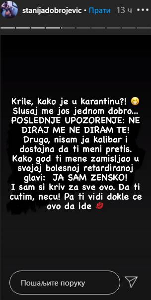 Zadruga 4 najnovije vesti učesnici Stanija Dobrojević Kristijan Golubović prepucavanje pretnje