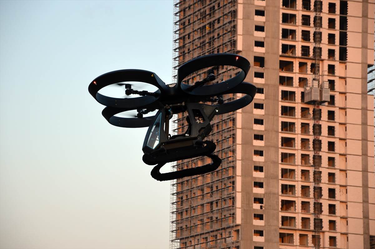 Leteći automobil test autonomno leteće vozilo fotografije