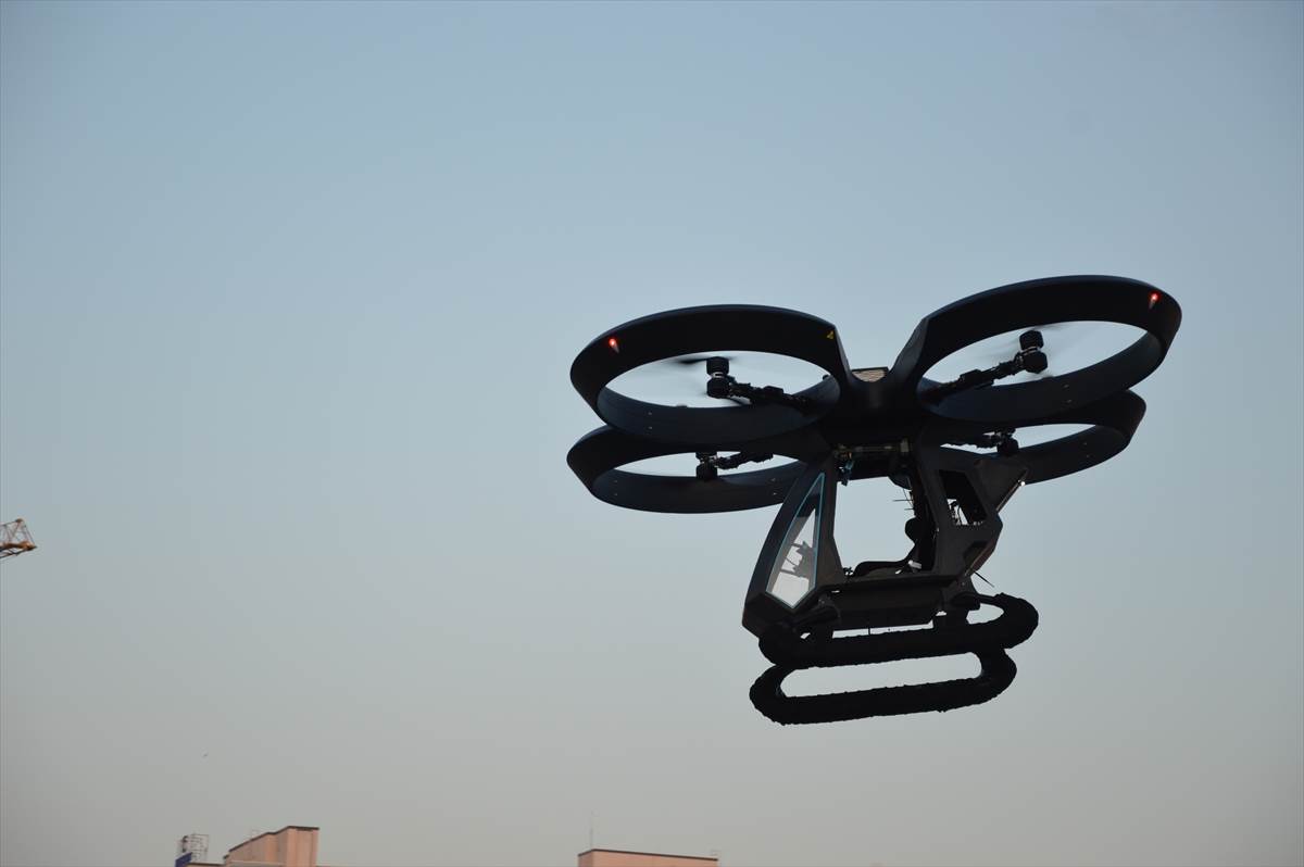 Leteći automobil test autonomno leteće vozilo fotografije