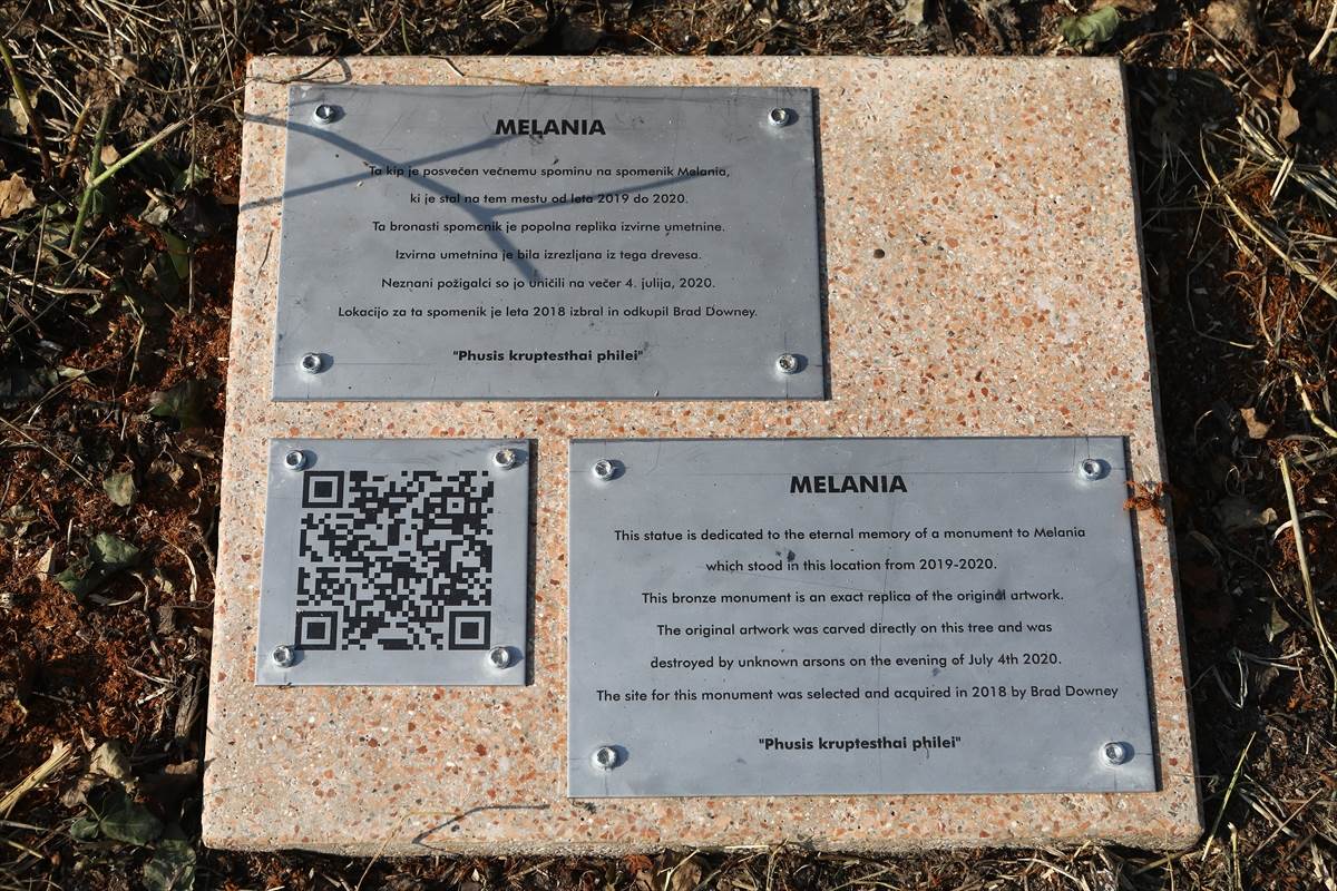 Melanija Tramp nova statua Slovenija fotografje