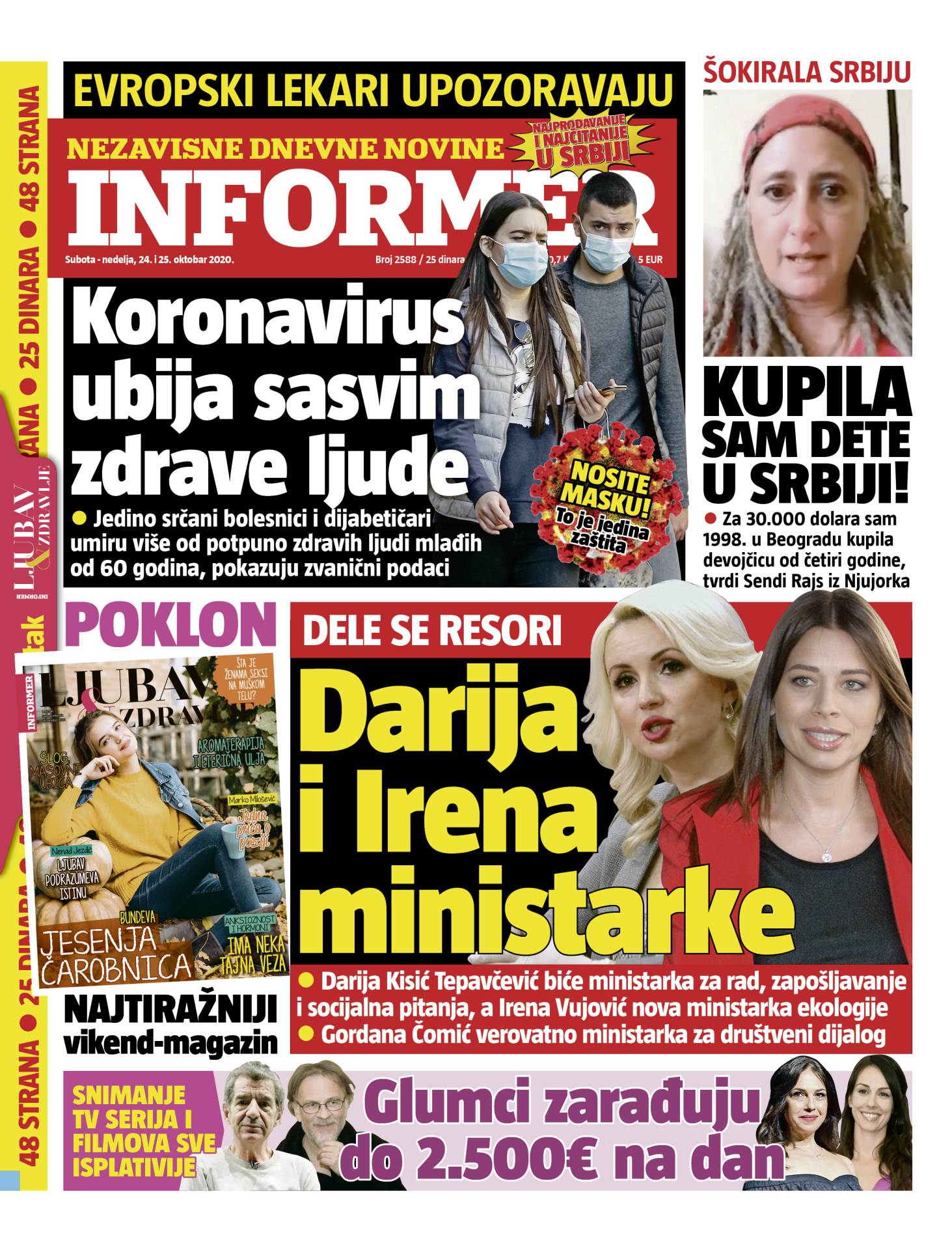 prelistavanje sutrasnje stampe 24 oktobar