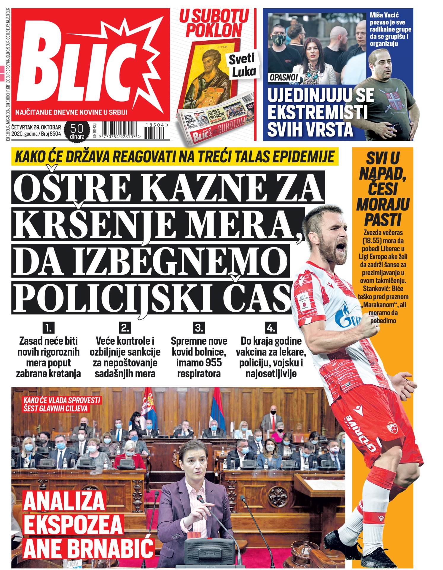 prelistavanje sutrasnje stampe 29 oktobar