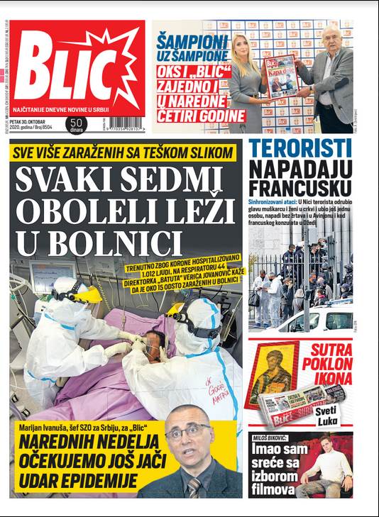 prelistavanje sutrasnje stampe 30 oktobar 