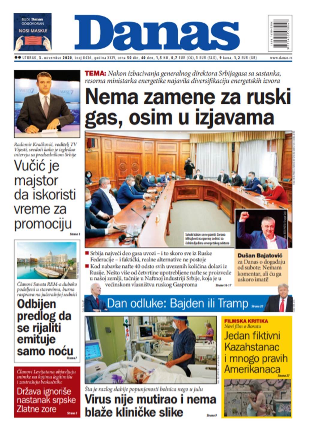 prelistavanje sutrasnje stampe 3 novembar