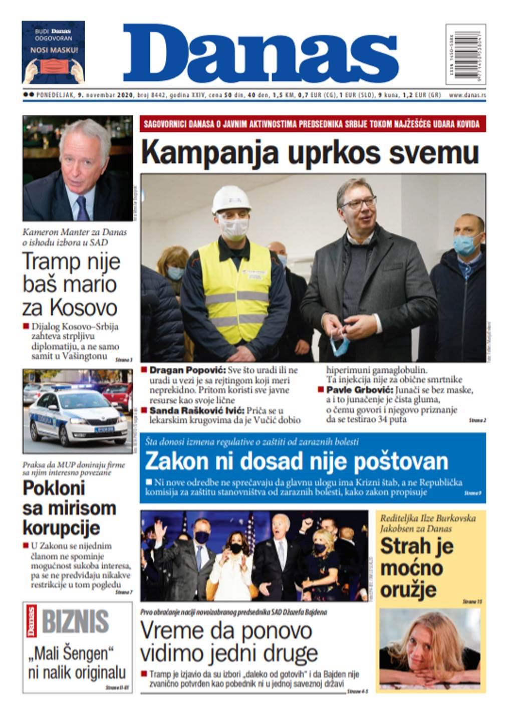 prelistavanje sutrasnje stampe 9 novembar