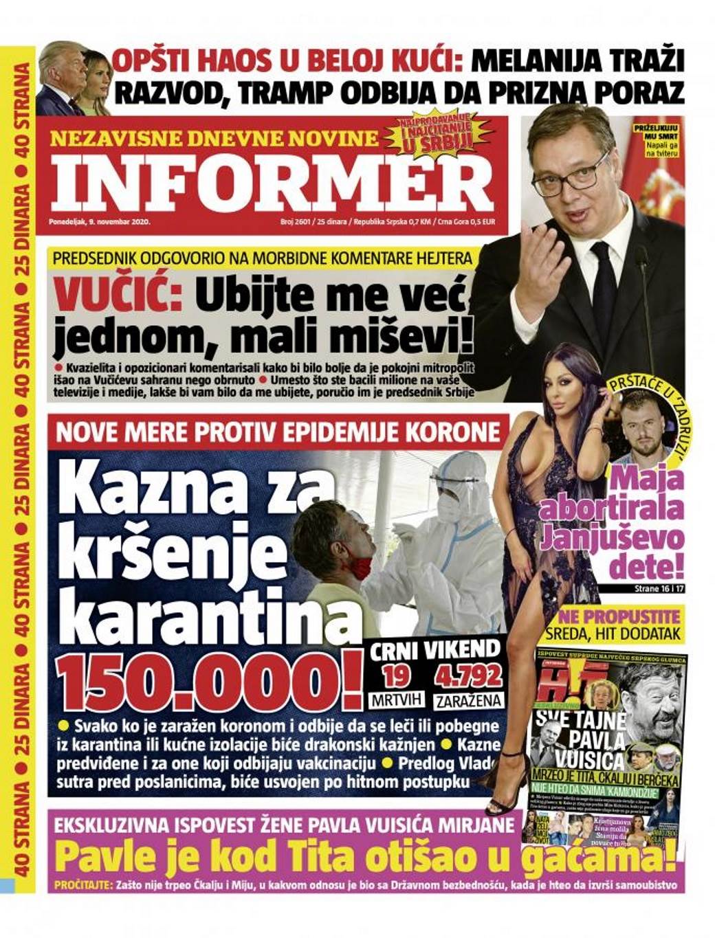 prelistavanje sutrasnje stampe 9 novembar