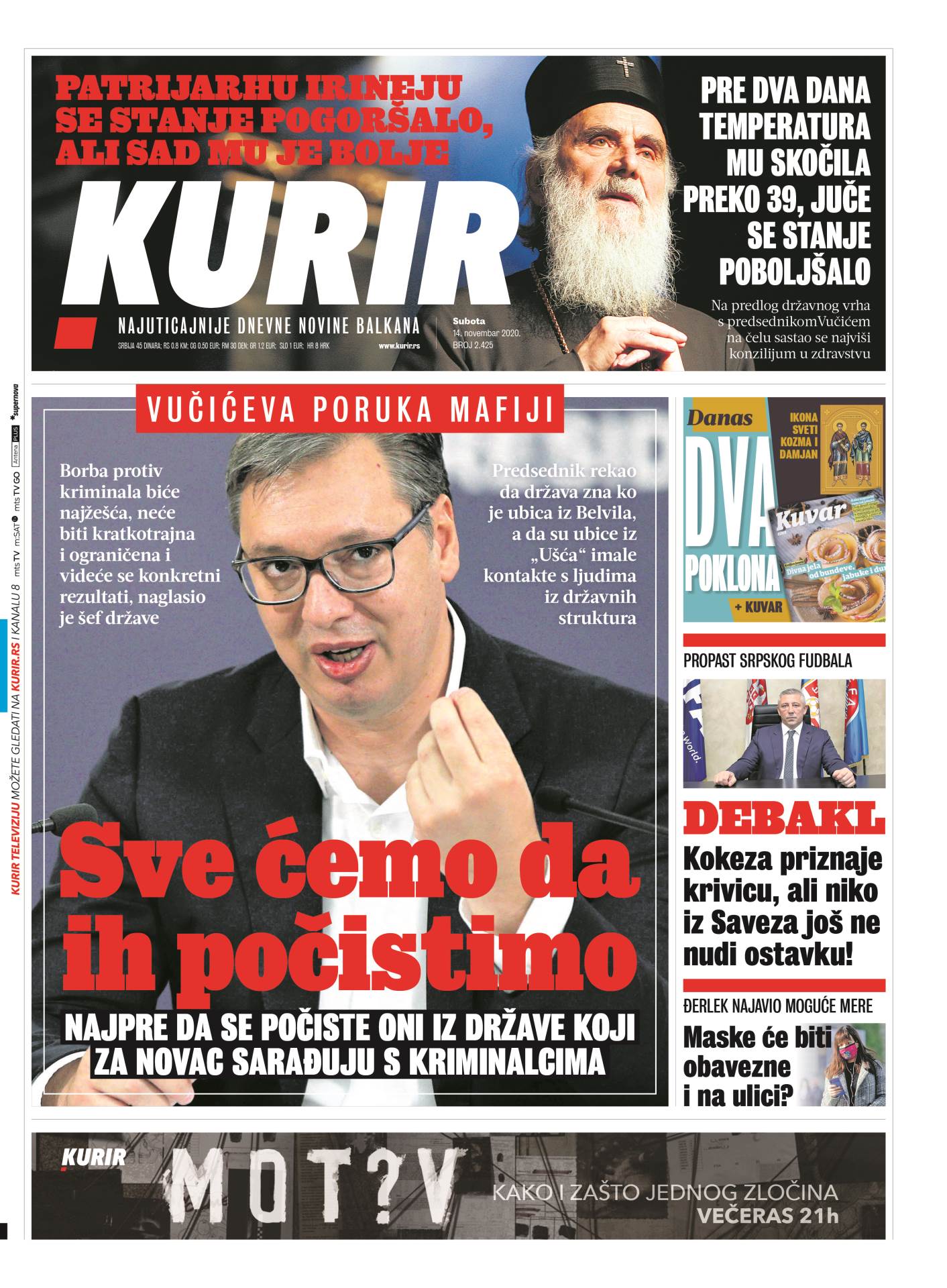 prelistavanje sutrasnje stampe 14 novembar