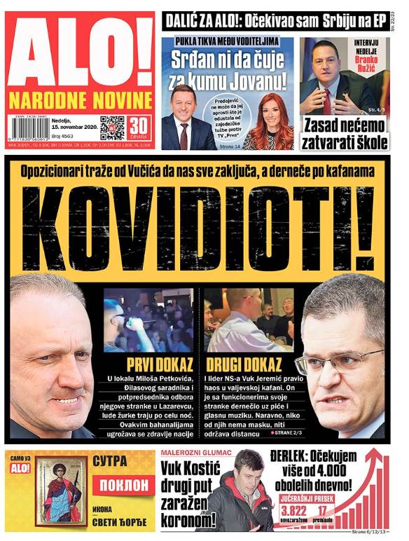 prelistavanje sutrasnje stampe 15 novembar