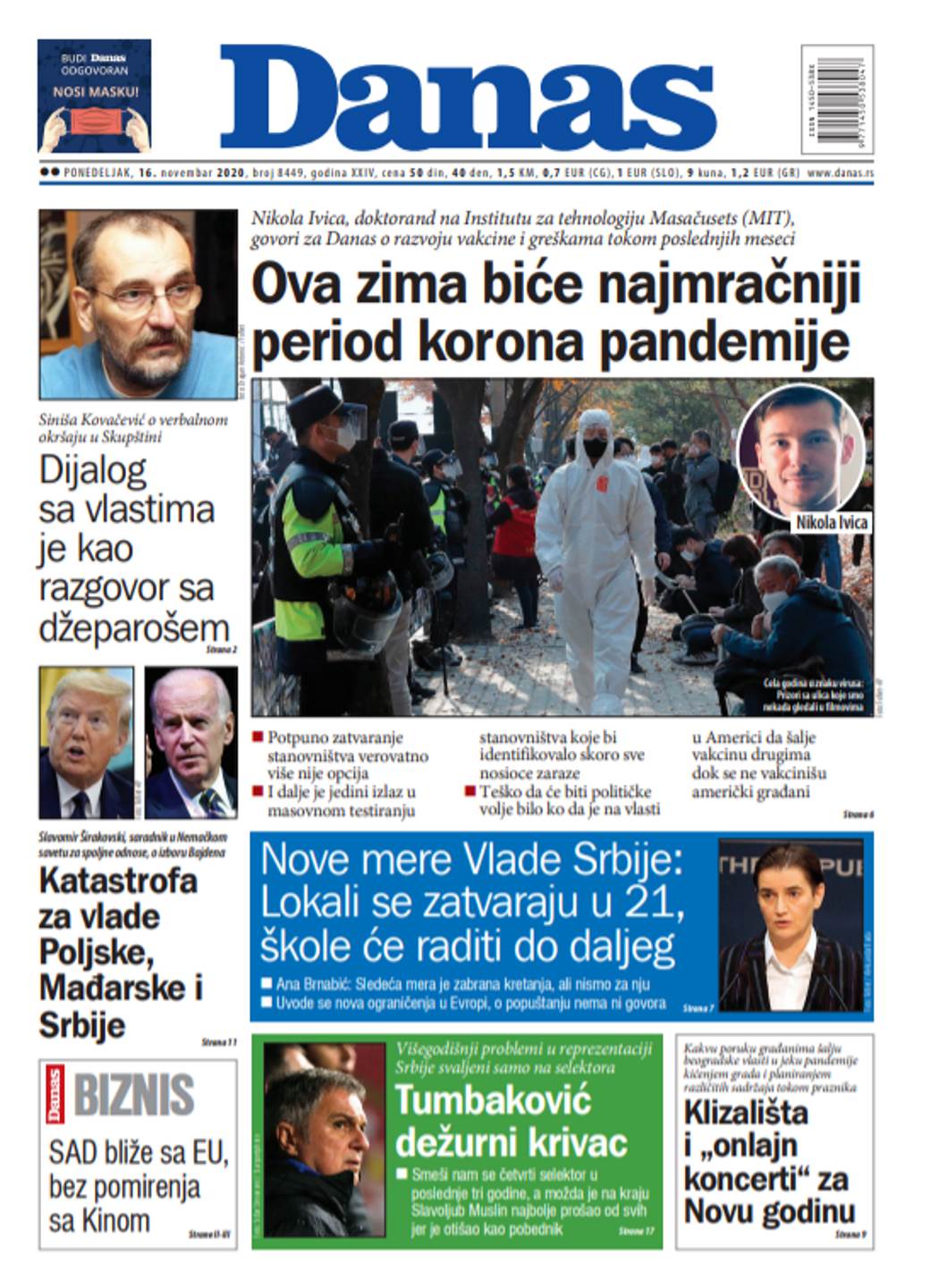 prelistavanje sutrasnje stampe 16 novembar