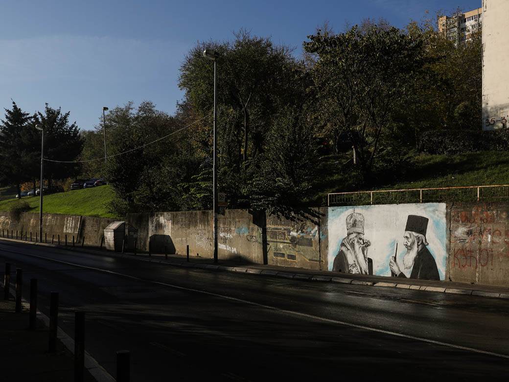 mitropolit amfilohije patrijarh pavle mural beograd mirijevo fotografije