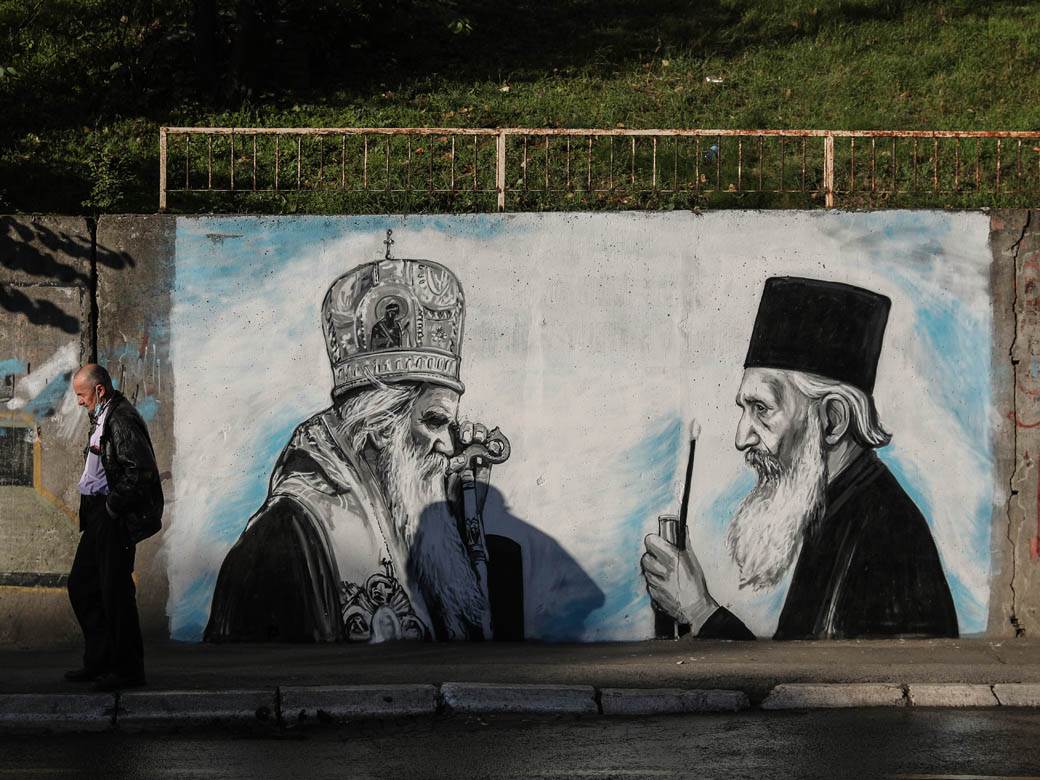 mitropolit amfilohije patrijarh pavle mural beograd mirijevo fotografije