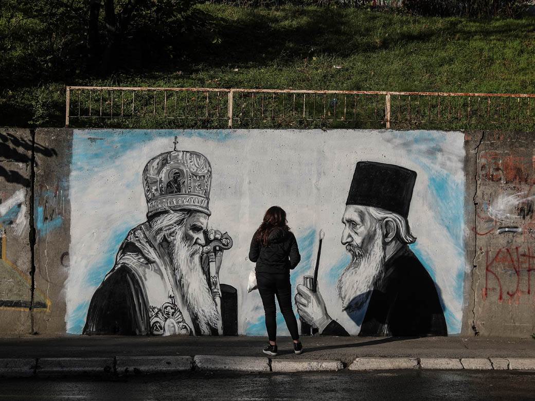 mitropolit amfilohije patrijarh pavle mural beograd mirijevo fotografije