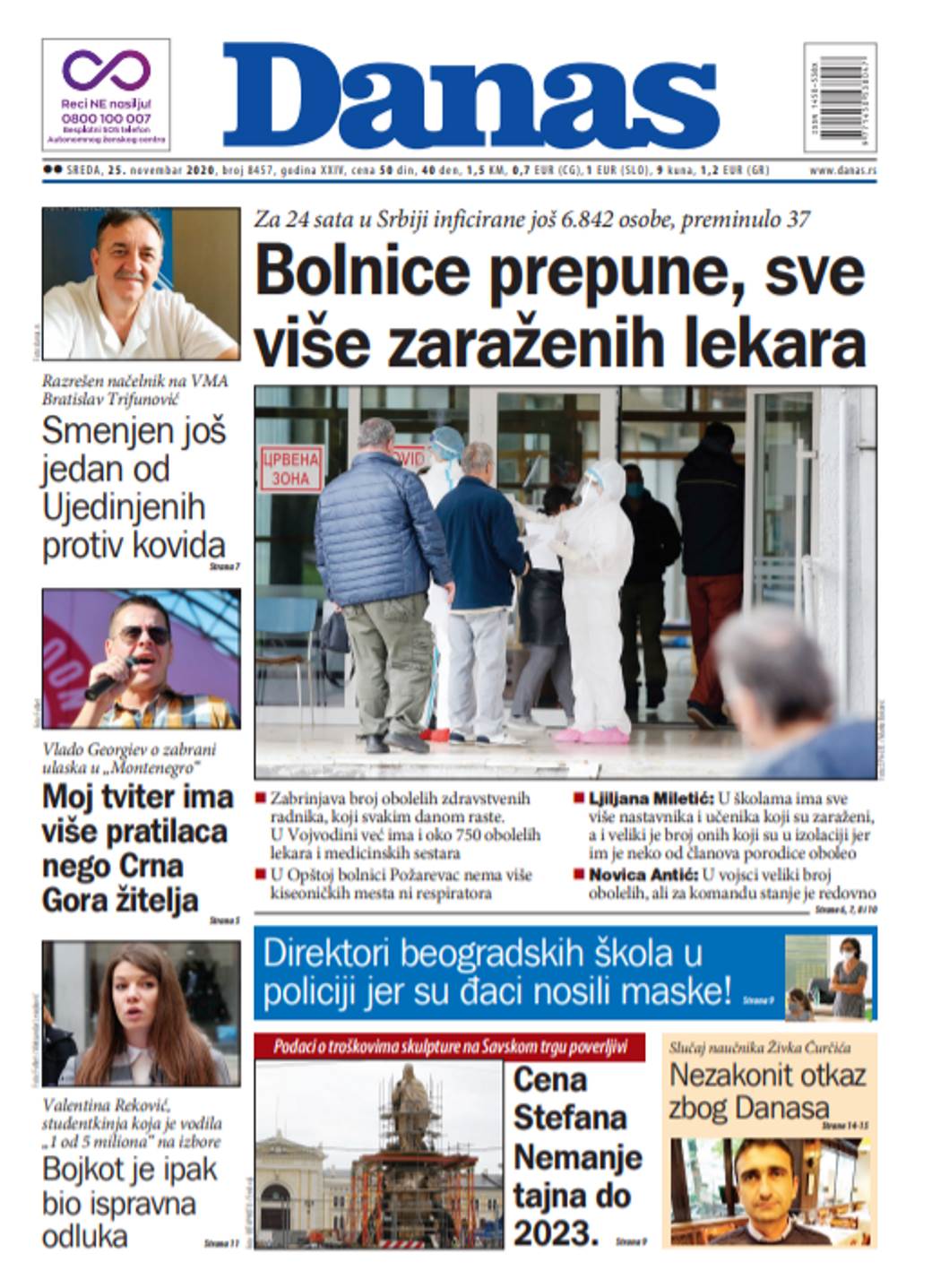 prelistavanje sutrasnje stampe 25 novembar