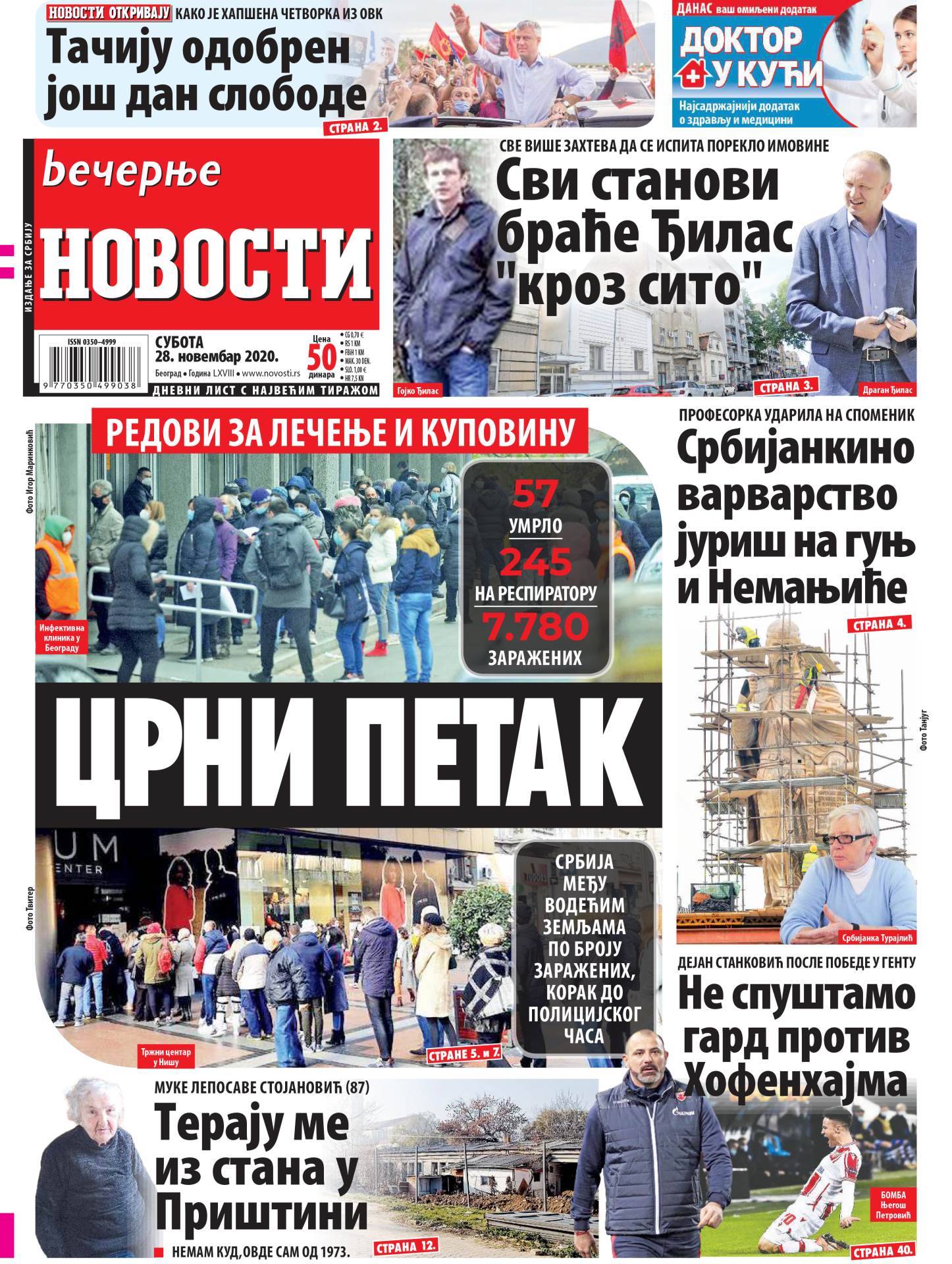 prelistavanje sutrasnje stampe 28 novembar