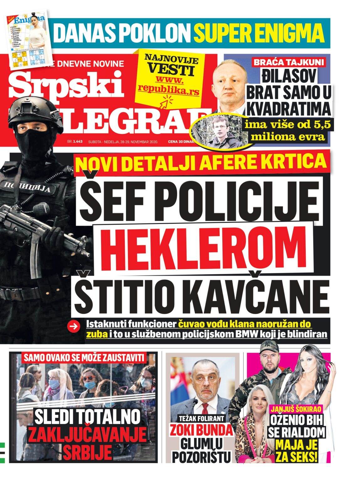 prelistavanje sutrasnje stampe 29 novembar