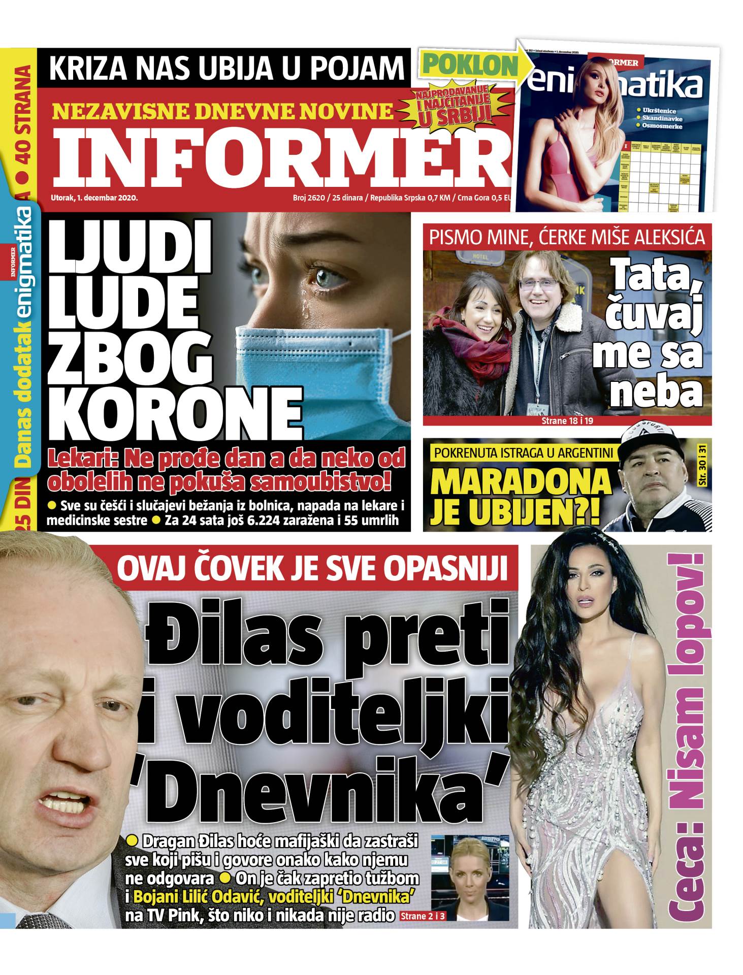 prelistavanje sutrasnje stampe 1 decembar 