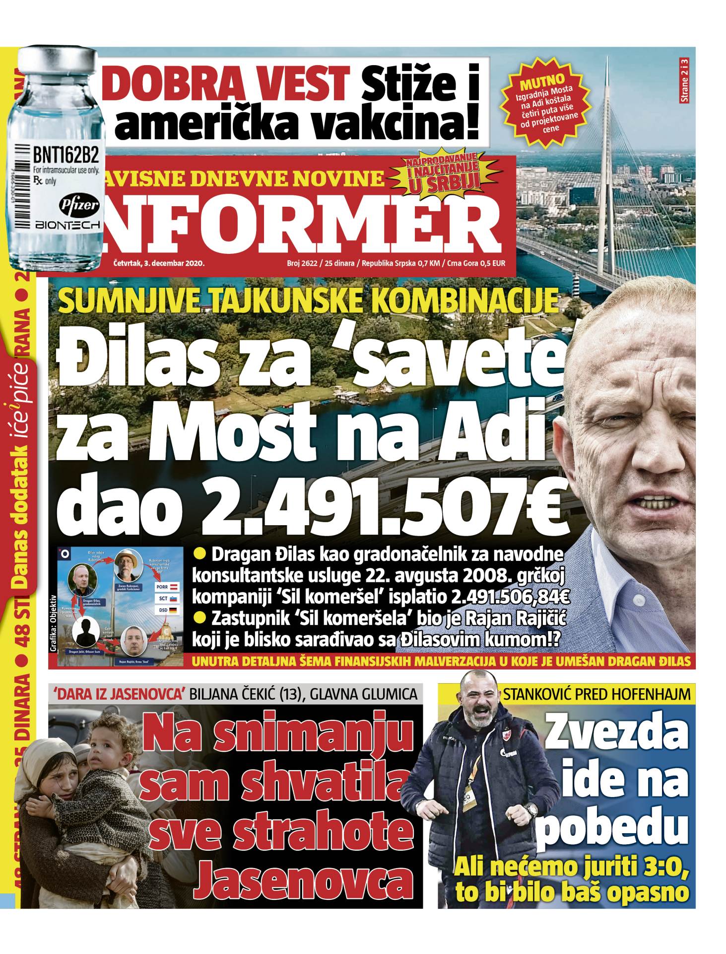 prelistavanje sutrasnje stampe 3 decembar