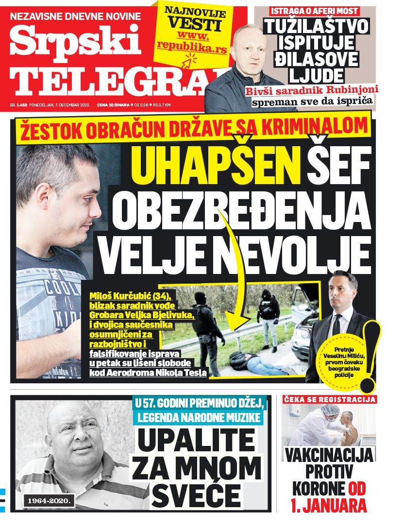 prelistavanje sutrasnje stampe 7 decembar 