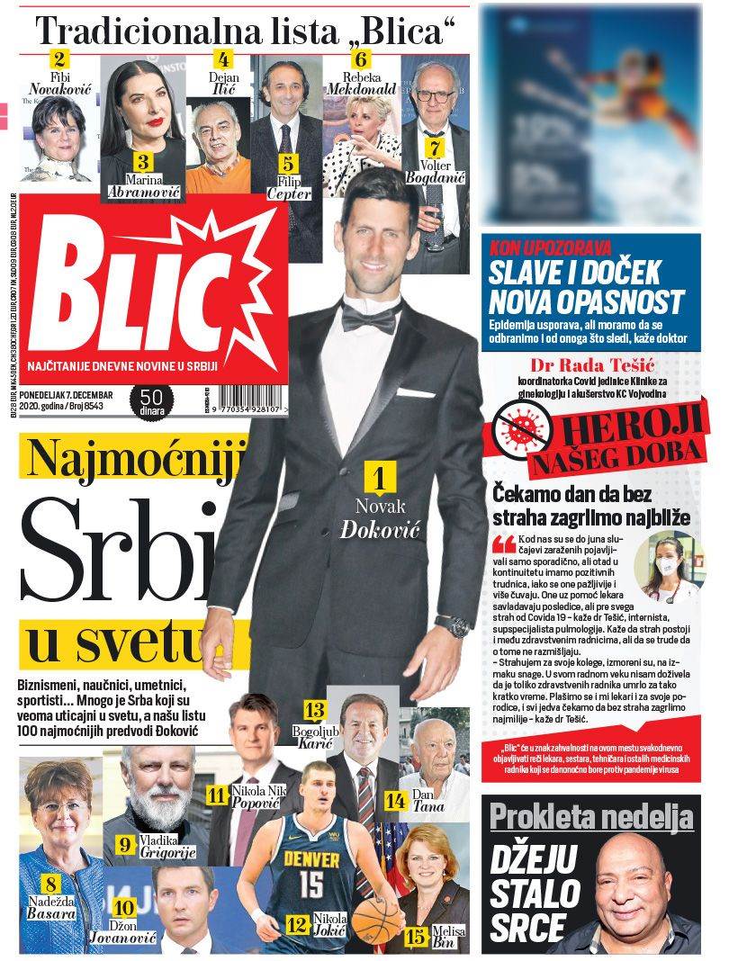 prelistavanje sutrasnje stampe 7 decembar 