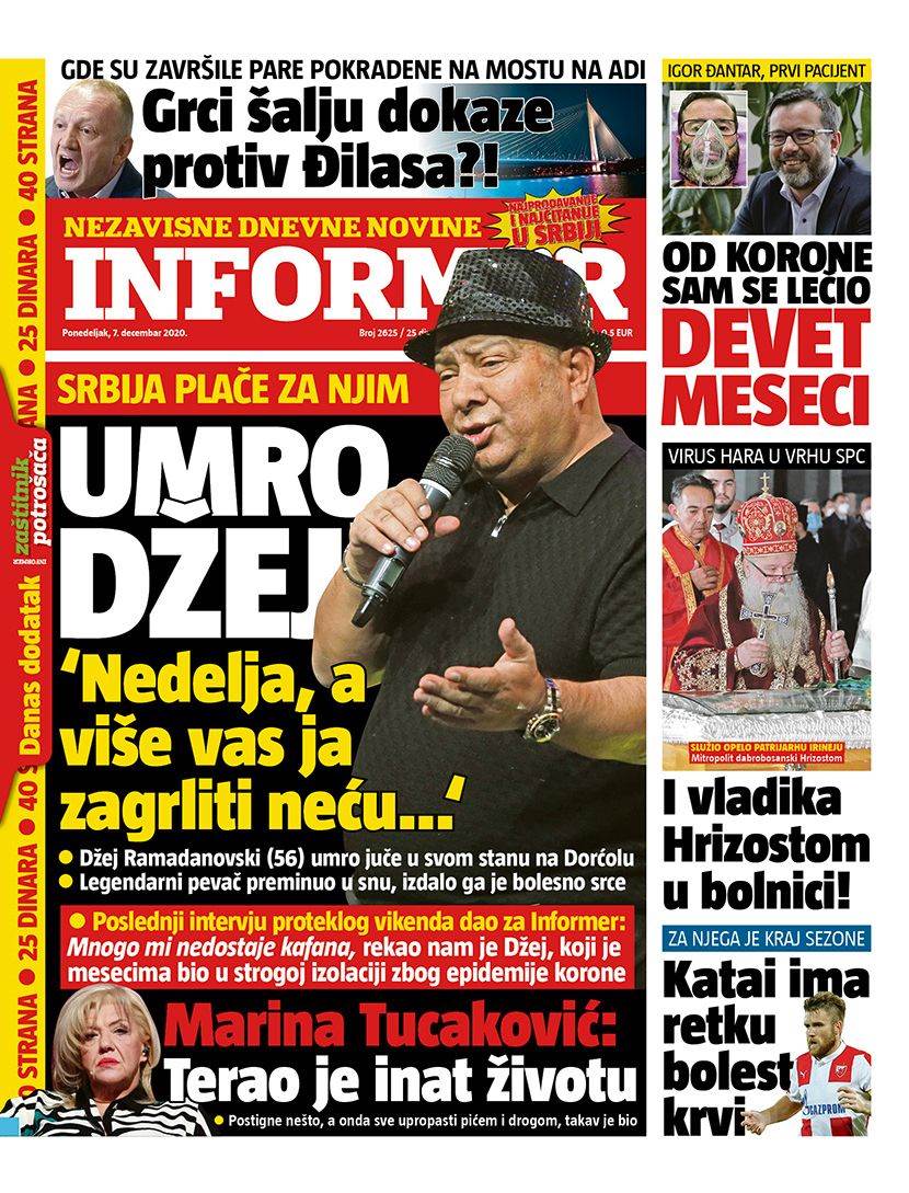 prelistavanje sutrasnje stampe 7 decembar 