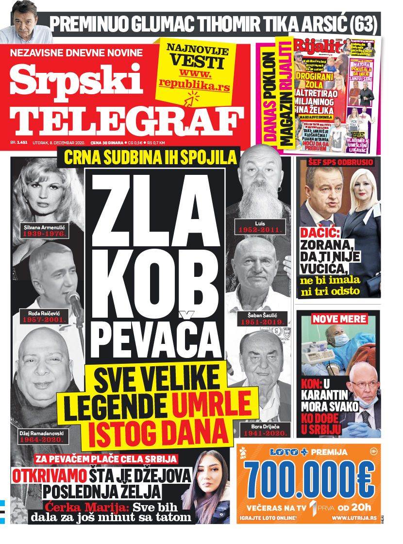 prelistavanje sutrasnje stampe 8 decembar