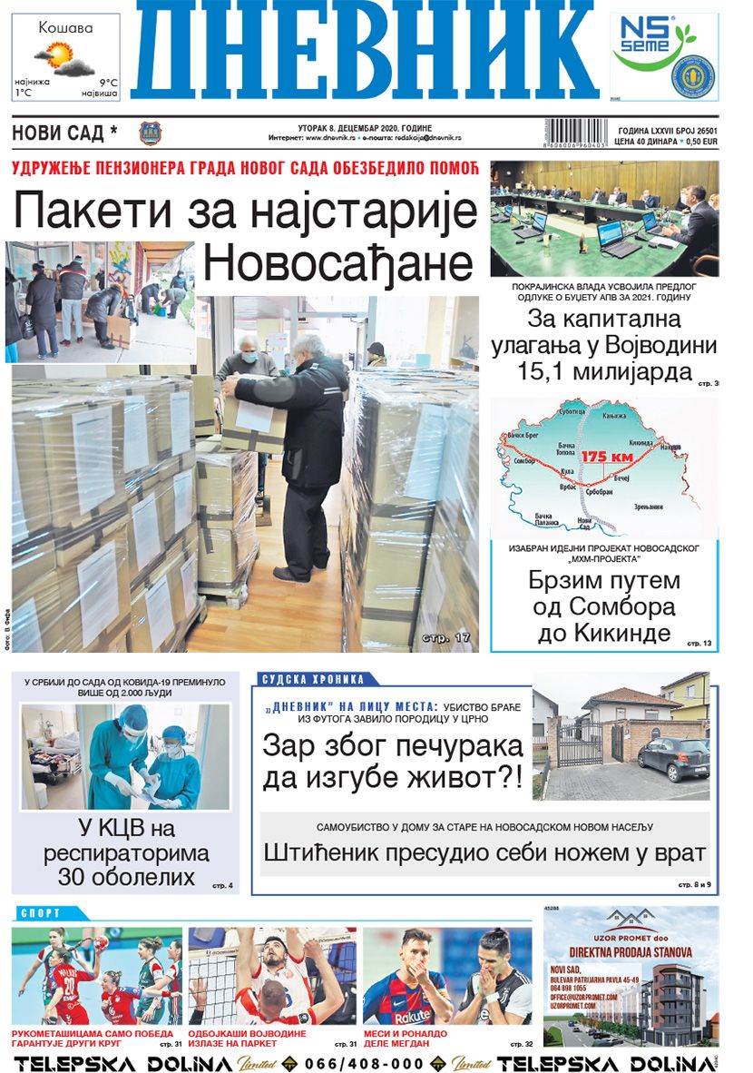 prelistavanje sutrasnje stampe 8 decembar