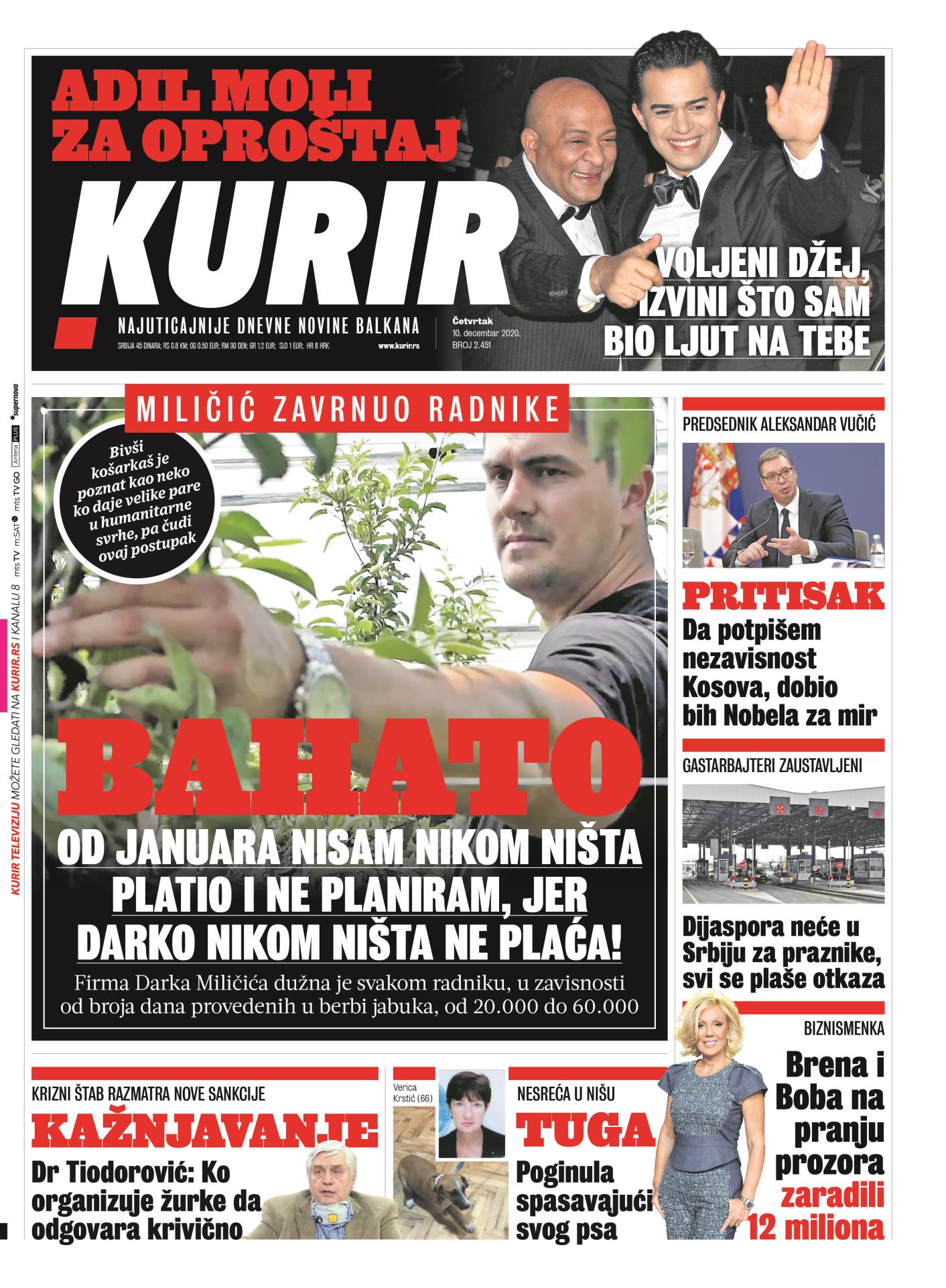 prelistavanje sutrasnje stampe 10 decembar