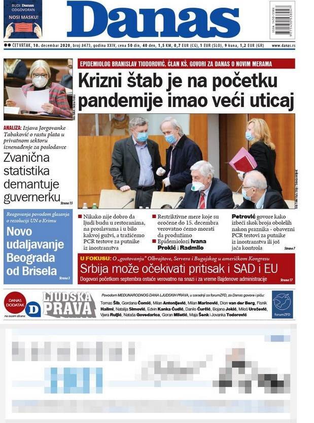 prelistavanje sutrasnje stampe 10 decembar