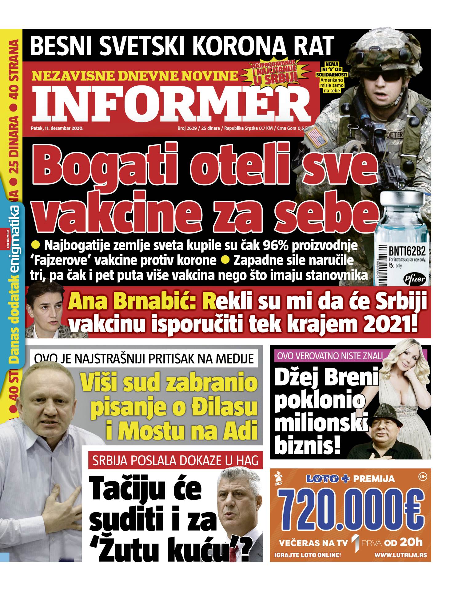 prelistavanje sutrasnje stampe 11 decembar