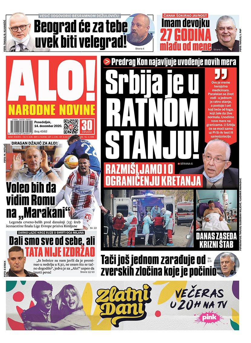 prelistavanje sutrasnje stampe 14 decembar