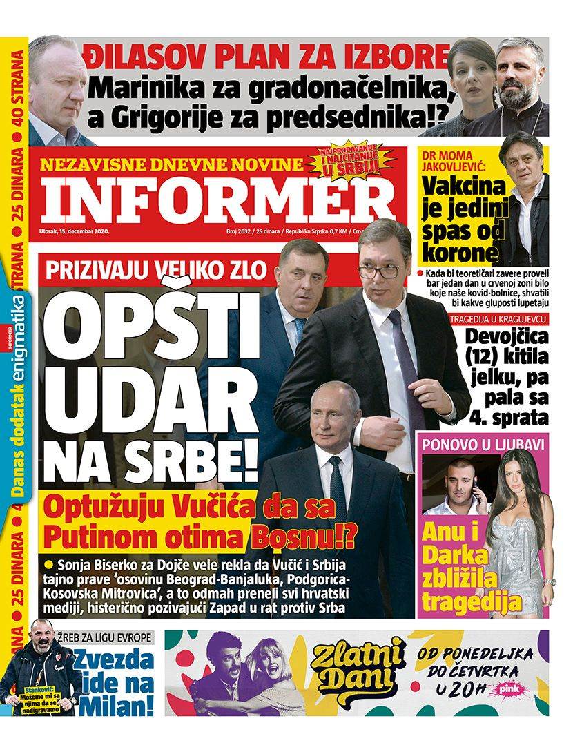 prelistavanje sutrasnje stampe 15 decembar 