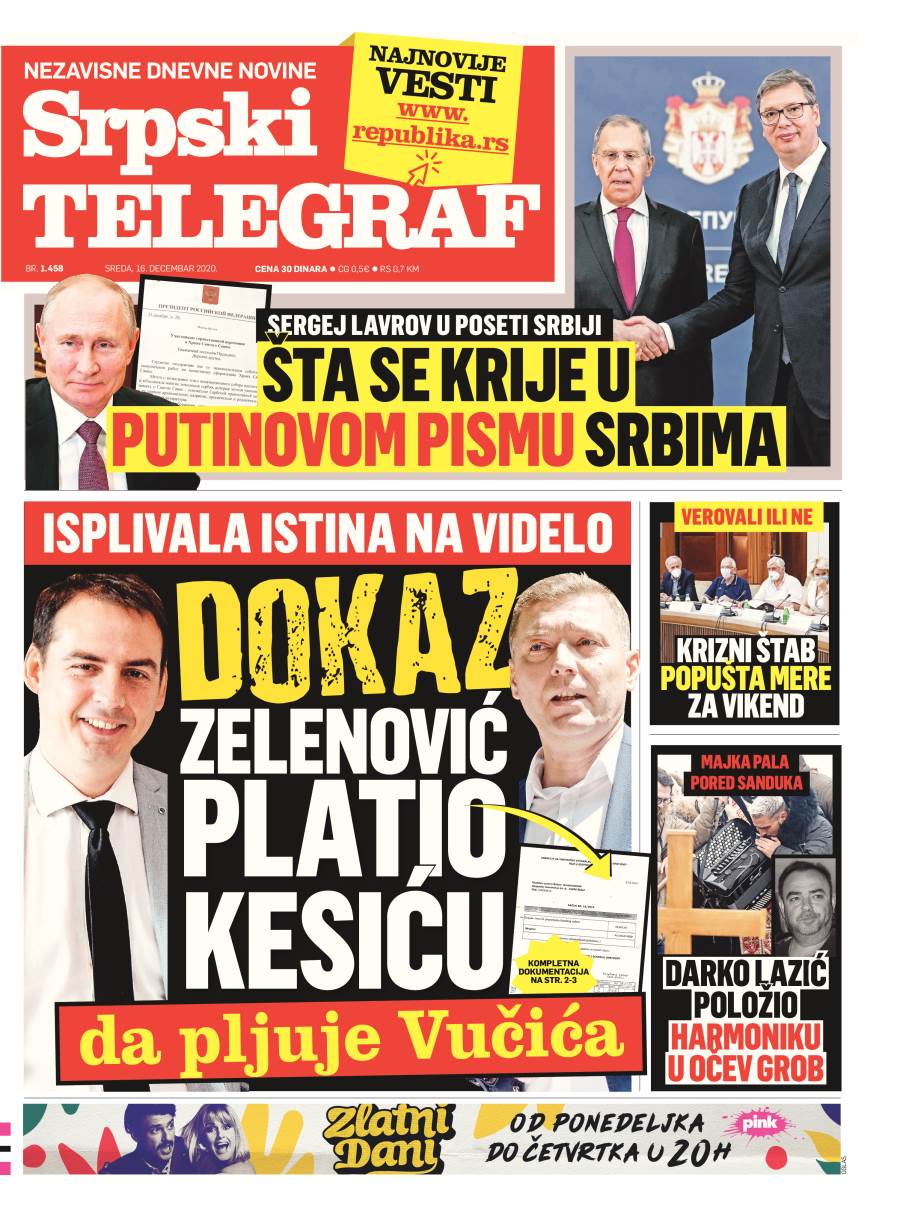 prelistavanje sutrasnje stampe 16 decembar