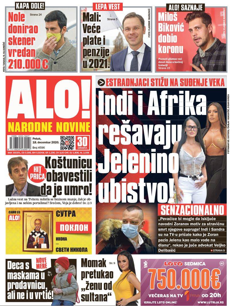 prelistavanje sutrasnje stampe 18 decembar 