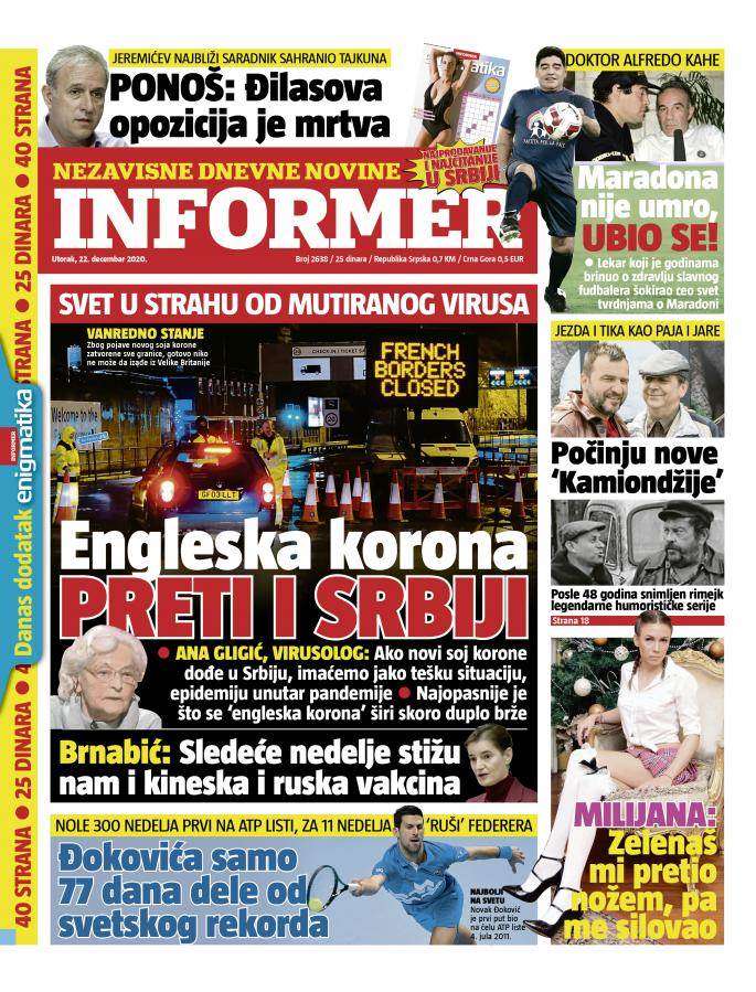 prelistavanje sutrasnje stampe 22 decembar