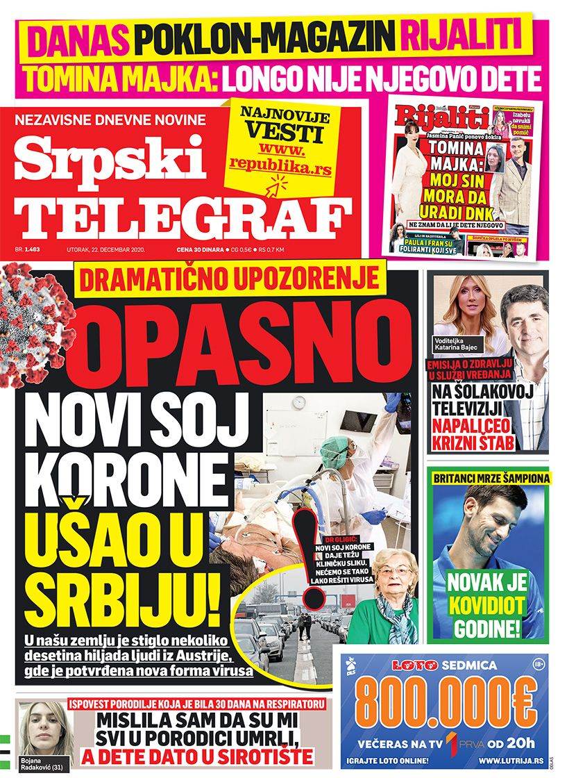 prelistavanje sutrasnje stampe 22 decembar