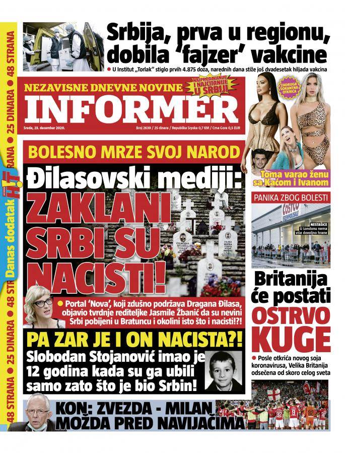 prelistavanje sutrasnje stampe 23 decembar 