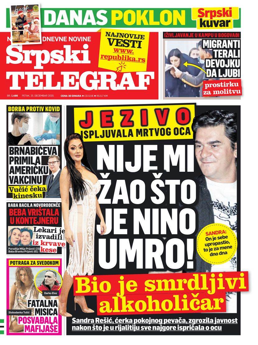 prelistavanje sutrasnje stampe 25 decembar 