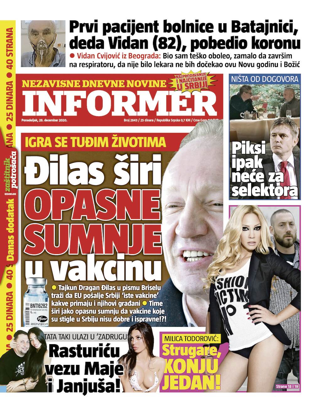 prelistavanje sutrasnje stampe 28 decembar