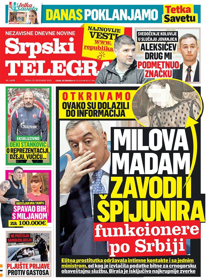 prelistavanje sutrasnje stampe 30 decembar 