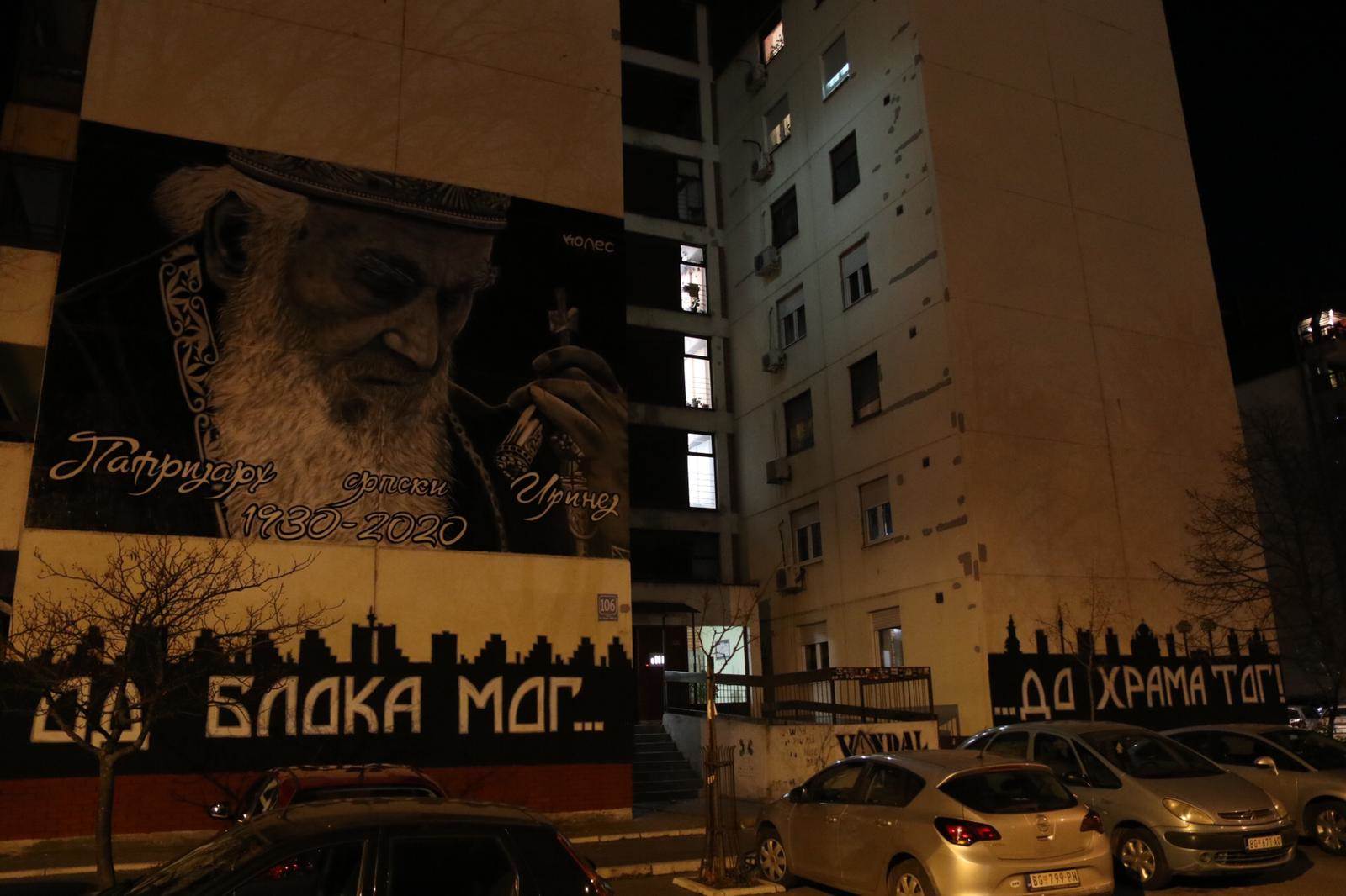 patrijarh irinej mural novi beograd fotografije