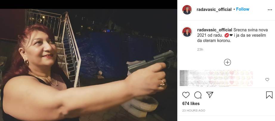 rada vasic pistolj instagram foto